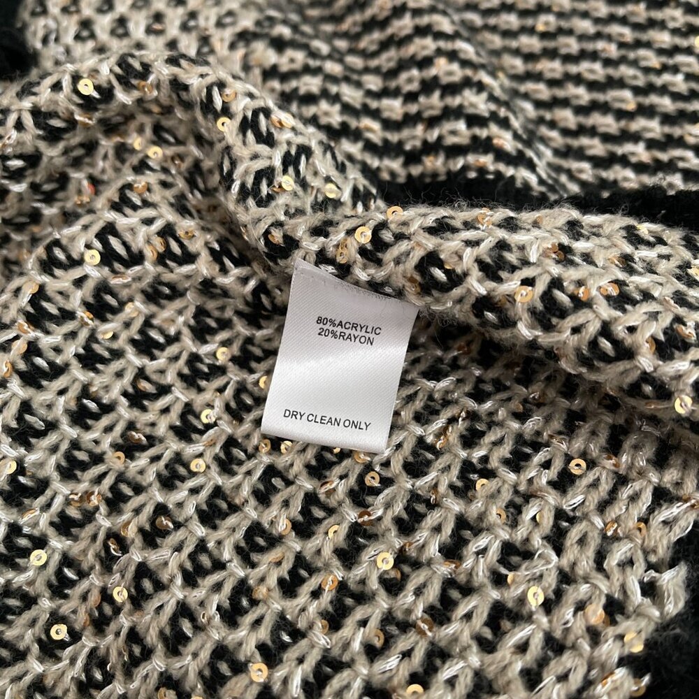 Alberto Makali Open Front Cardigan Mixed Media Sparkly Boho Gspy Sweater Women M - Picture 7 of 11